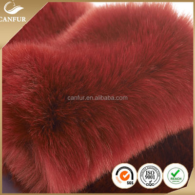 100% Poliéster Material de Retro Falso Tintura de Pele de Raposa para Roupas Luxoso e Confortável