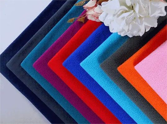150d*144f Tricot Tricotado Duplo Lado Pintado Micro Velocidade Velocidade Polar Tecido Para Jaqueta
