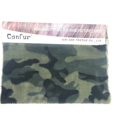 Pelo de coelho falso para bolsas de vestuário 100% poliéster Jacquard 3 cores tecido de impressão