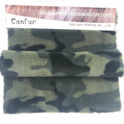 Pelo de coelho falso para bolsas de vestuário 100% poliéster Jacquard 3 cores tecido de impressão