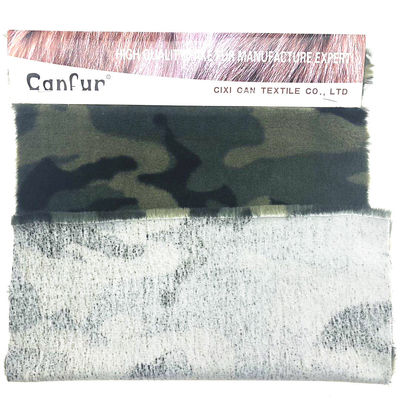 Pelo de coelho falso para bolsas de vestuário 100% poliéster Jacquard 3 cores tecido de impressão
