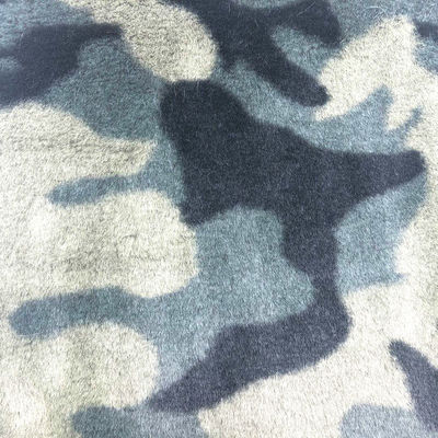 Pelo de coelho falso para bolsas de vestuário 100% poliéster Jacquard 3 cores tecido de impressão