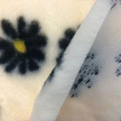100% Poliéster Macio Jacquard Padrão Impressão Jaqueta de Pele de Coelho para Apelo sofisticado