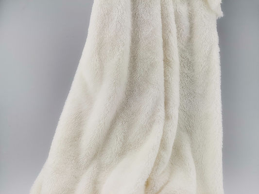 Mercado do Reino Unido 58/60" Largura Tecido de Pelúcia de Poliéster Branco com Densidade 96F