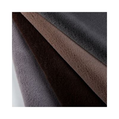 100% de poliéster Material frontal Plush Fabric de pele falsa para casaco Design personalizado