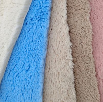 Tecido Plush PV simples de malha de peso médio 260GSM para fabrico de revestimento de brinquedos e vestuário