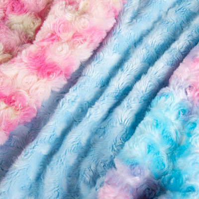 Tecidos de malha 58/60" Largura Impressão colorida Tecido de Plush PV com pele de Plush giratório