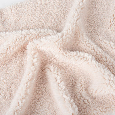Padrão SOLIDOS suave e respirável 100% poliéster sherpa fleece Hoodie jaqueta tecido