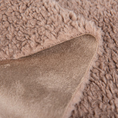 Contagem de fios personalizáveis 100% poliéster sherpa lã Teddy Bonded Suede Tecido de malha