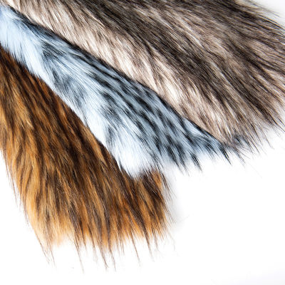 Tip Dye Murmasky Fluffy Long Pile Falsos Raccoon Pelúcia Tecido Para Vestuário Densidade