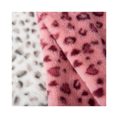 100% poliéster Sherpa Multicolor Leopard Print Rabbit Hair Blanket para roupas de Inverno