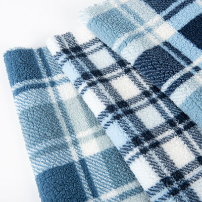 100% de poliéster Check Design Sherpa Fleece Fabric Soft Fine Sherpa Fabric para vestuário