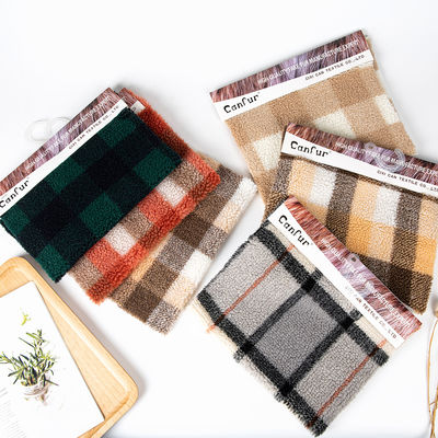 Casa têxtil 36F Densidade Plaid Jacquard Sherpa tecido de lã para casaco e casaco de inverno
