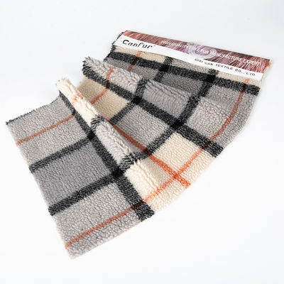 Casa têxtil 36F Densidade Plaid Jacquard Sherpa tecido de lã para casaco e casaco de inverno