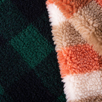 Casa têxtil 36F Densidade Plaid Jacquard Sherpa tecido de lã para casaco e casaco de inverno