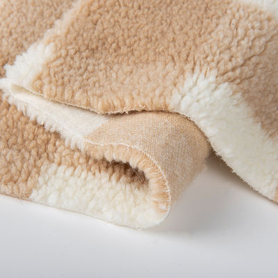 Casa têxtil 36F Densidade Plaid Jacquard Sherpa tecido de lã para casaco e casaco de inverno