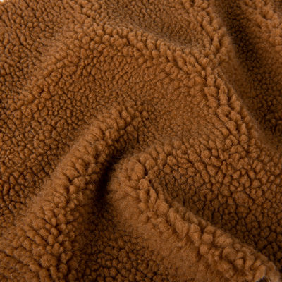 Anti-Pill Design 300gm 100% Poliéster Sherpa Fleece Tecido de cobertor para revestimento de jaqueta