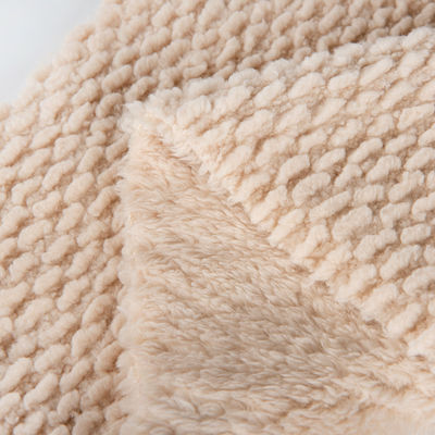 Tecido de lã de Sherpa de estilo simples com duas faces para roupas e cobertores 58/60" de largura