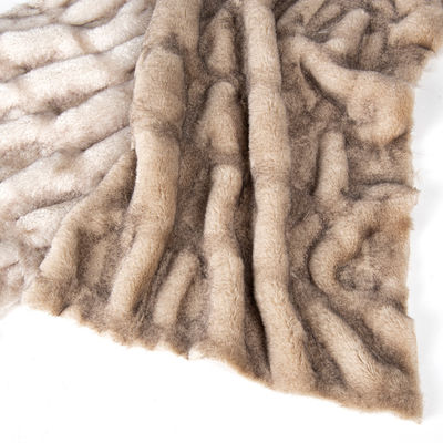 Luxo Stripe Style 100% Poliéster Elastico Falso Couro de Coelho para Tecidos de Casa