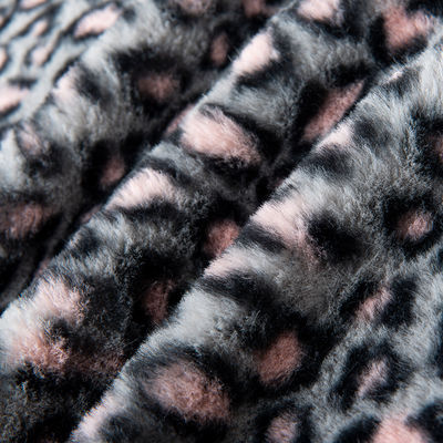 100% Poliéster Super Soft Leopard Impress Rabbit Fur Fabric False Fur para Fabricação de Roupas