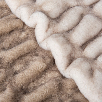 Luxo Stripe Style 100% Poliéster Elastico Falso Couro de Coelho para Tecidos de Casa