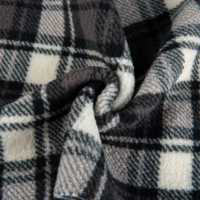 Impressão de tecido de poliéster 100% Sherpa Fleece Fabric para vestuário em estilo TWILL