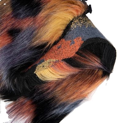 Tecido de pele artificial Jacquard multicolorido para roupas de beleza sexy e vestuário de inverno