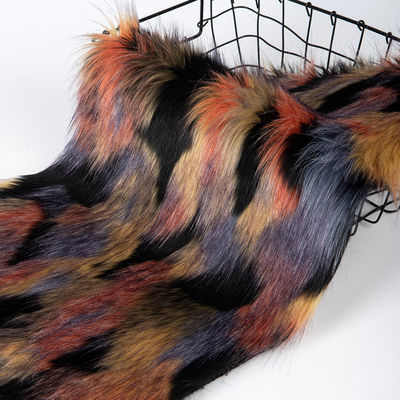 Tecido de pele artificial Jacquard multicolorido para roupas de beleza sexy e vestuário de inverno
