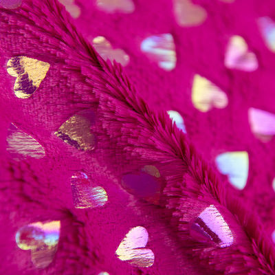 Saco de borracha 100% Poliéster Prata PV Plush Falsa Pelúcia Tecido para têxteis domésticos