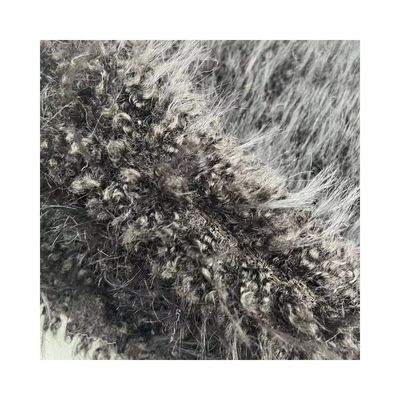 Tecido de pele falsa de pila longa com padrão tingido de ponta e 1200gm
