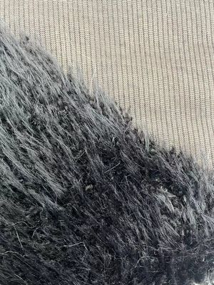 Tecido de pele falsa de pila longa com padrão tingido de ponta e 1200gm
