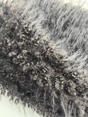 Tecido de pele falsa de pila longa com padrão tingido de ponta e 1200gm