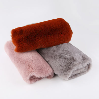 Tricot tricô poliéster imitação de cabelo de coelho tecido para roupa de inverno lenço e casaco