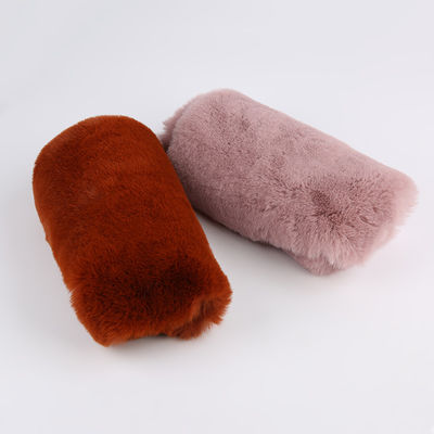 Tricot tricô poliéster imitação de cabelo de coelho tecido para roupa de inverno lenço e casaco
