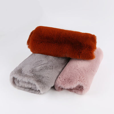 Tricot tricô poliéster imitação de cabelo de coelho tecido para roupa de inverno lenço e casaco