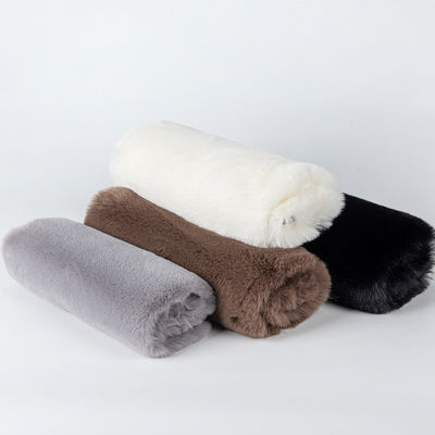 Tricot tricô poliéster imitação de cabelo de coelho tecido para roupa de inverno lenço e casaco