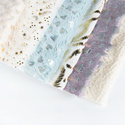 100% poliéster espumante Sequin Stick PV Velvet Plush Tecido Brilhante Folha de Ouro 58/60 "Largura