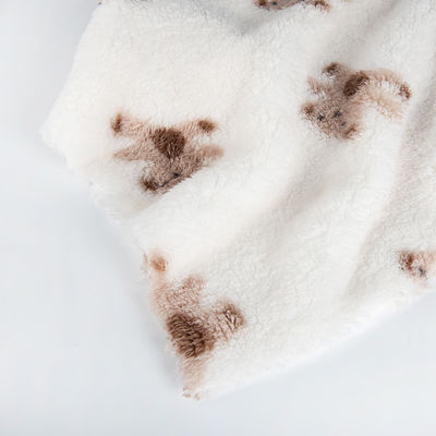 Tecido suave de lã de poliéster 100% Jacquard Sherpa para roupas de Inverno