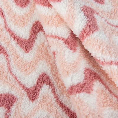 Tecido suave de lã de poliéster 100% Jacquard Sherpa para roupas de Inverno