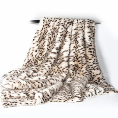 1050g/m Impressão animal Long Pile Fabric False Fur com Leopard Impressão Mink Fur