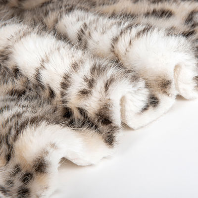1050g/m Impressão animal Long Pile Fabric False Fur com Leopard Impressão Mink Fur