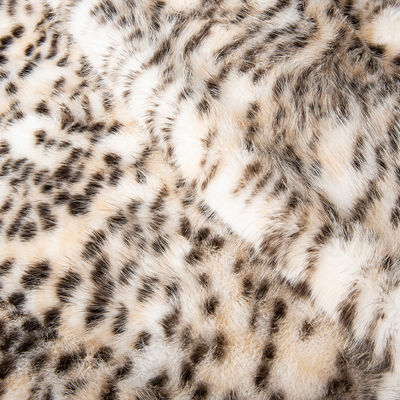 1050g/m Impressão animal Long Pile Fabric False Fur com Leopard Impressão Mink Fur