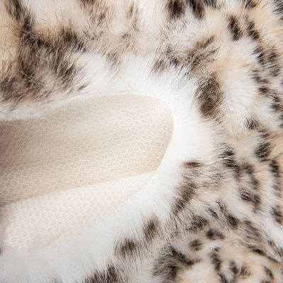 1050g/m Impressão animal Long Pile Fabric False Fur com Leopard Impressão Mink Fur