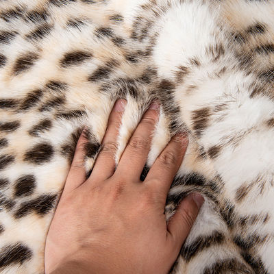 1050g/m Impressão animal Long Pile Fabric False Fur com Leopard Impressão Mink Fur