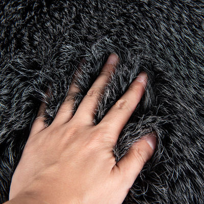 Material de parte traseira 100% Arcílico Jacquard Artificial Larga Pele Falsos Tecido de Pele para Vestuário