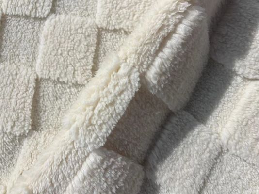 Tecido de lã de Jacquard de malha macia para Shu Velveteen Double Side Mirco Sherpa