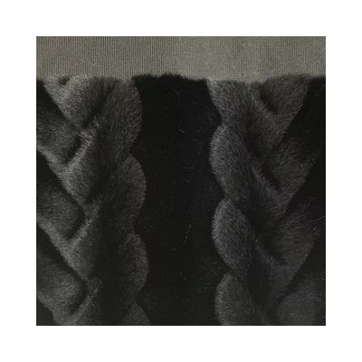 Soft Hand Feel Coat preto falso com 1150g/m de peso e tecnicas de apoio de tricô