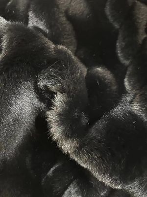 Soft Hand Feel Coat preto falso com 1150g/m de peso e tecnicas de apoio de tricô