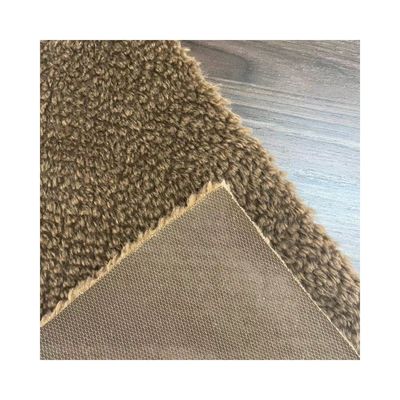 Tecido de Teddy Sherpa de pele falsa de pelúcia artificial suave com material de frente 100% poliéster