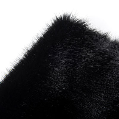 Resistência à cor Grau 4-5 Tecido de pele falsa preto para pulôveres e vestuário de inverno